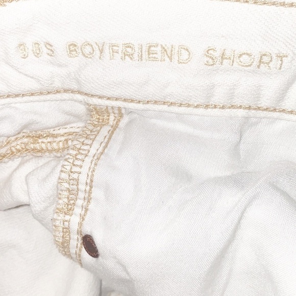 American Eagle White Distressed Cotton 90's Boyfriend Shorts - Picture 9 of 12